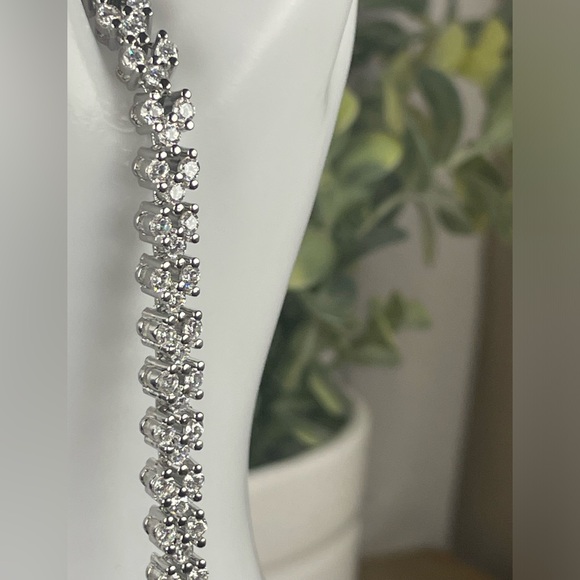 5CT Lab Created Diamond Bracelet. PLATINUM coated. On Silver. 6 3/4" - Picture 5 of 10